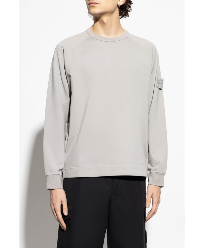 Stone Island Ghost Badge Crewneck Sweatshirt Grey