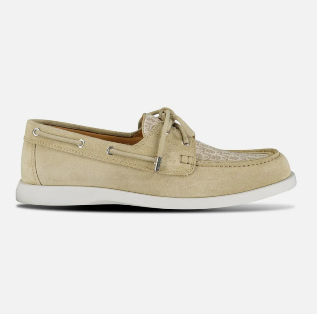 Dior Granville Boat Shoe Beige Suede