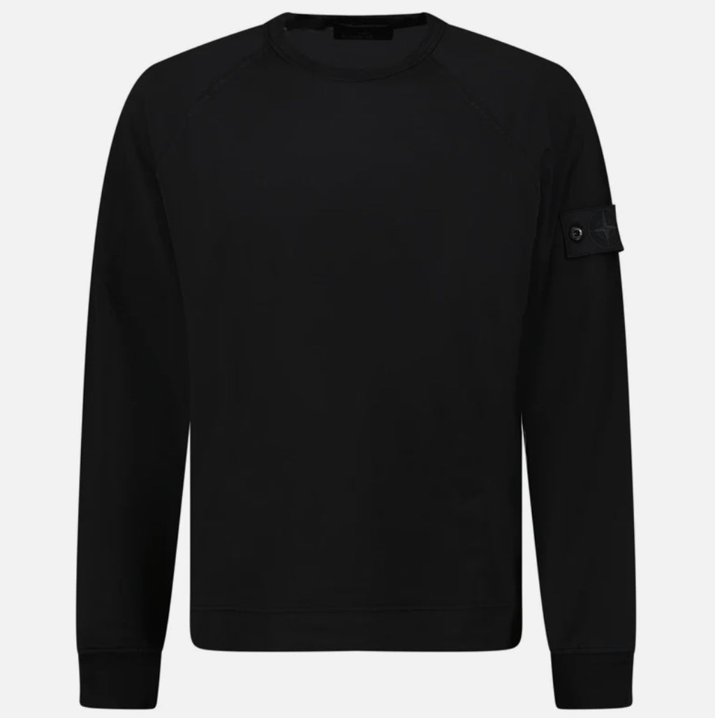 Stone Island Ghost Badge Crewneck Sweatshirt Black