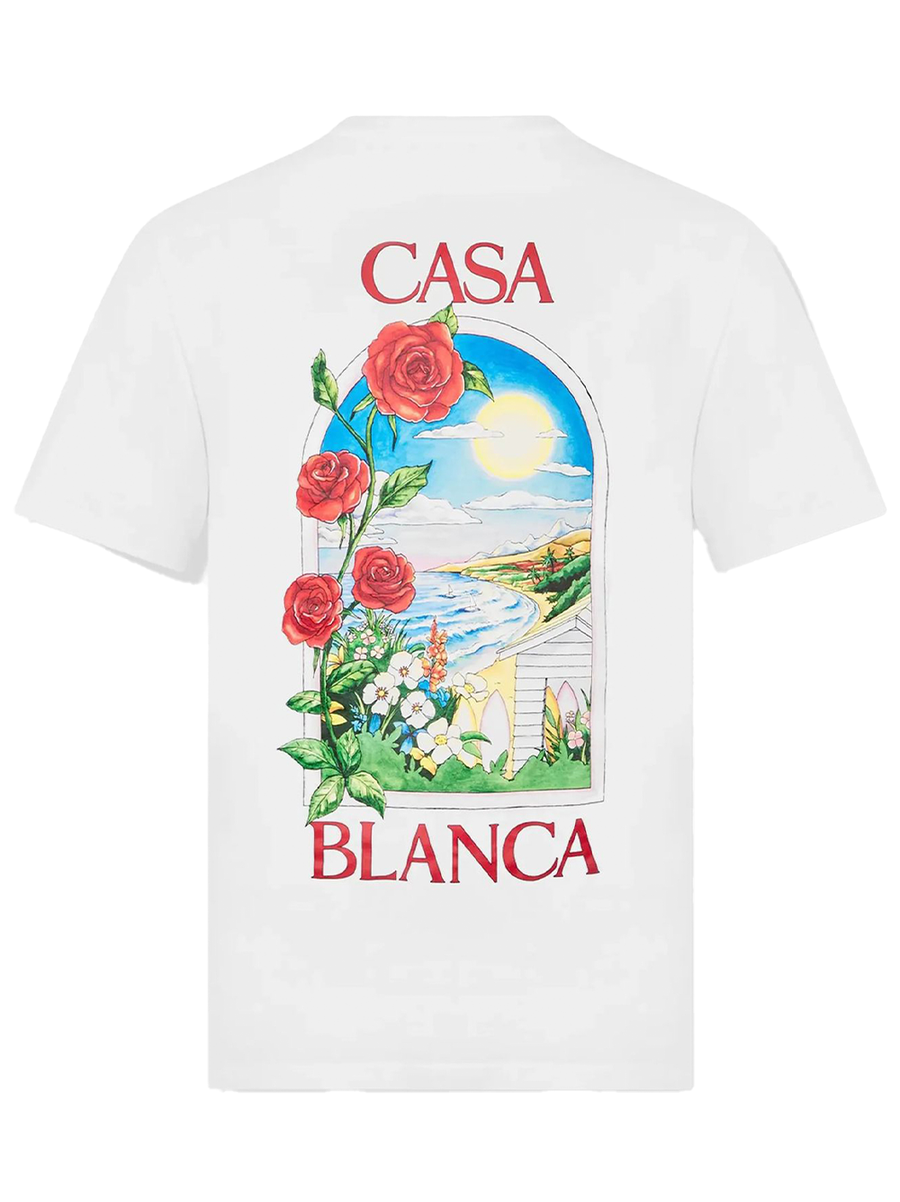 CASABLANCA LA DAYS PRINTED T-SHIRT IN WHITE