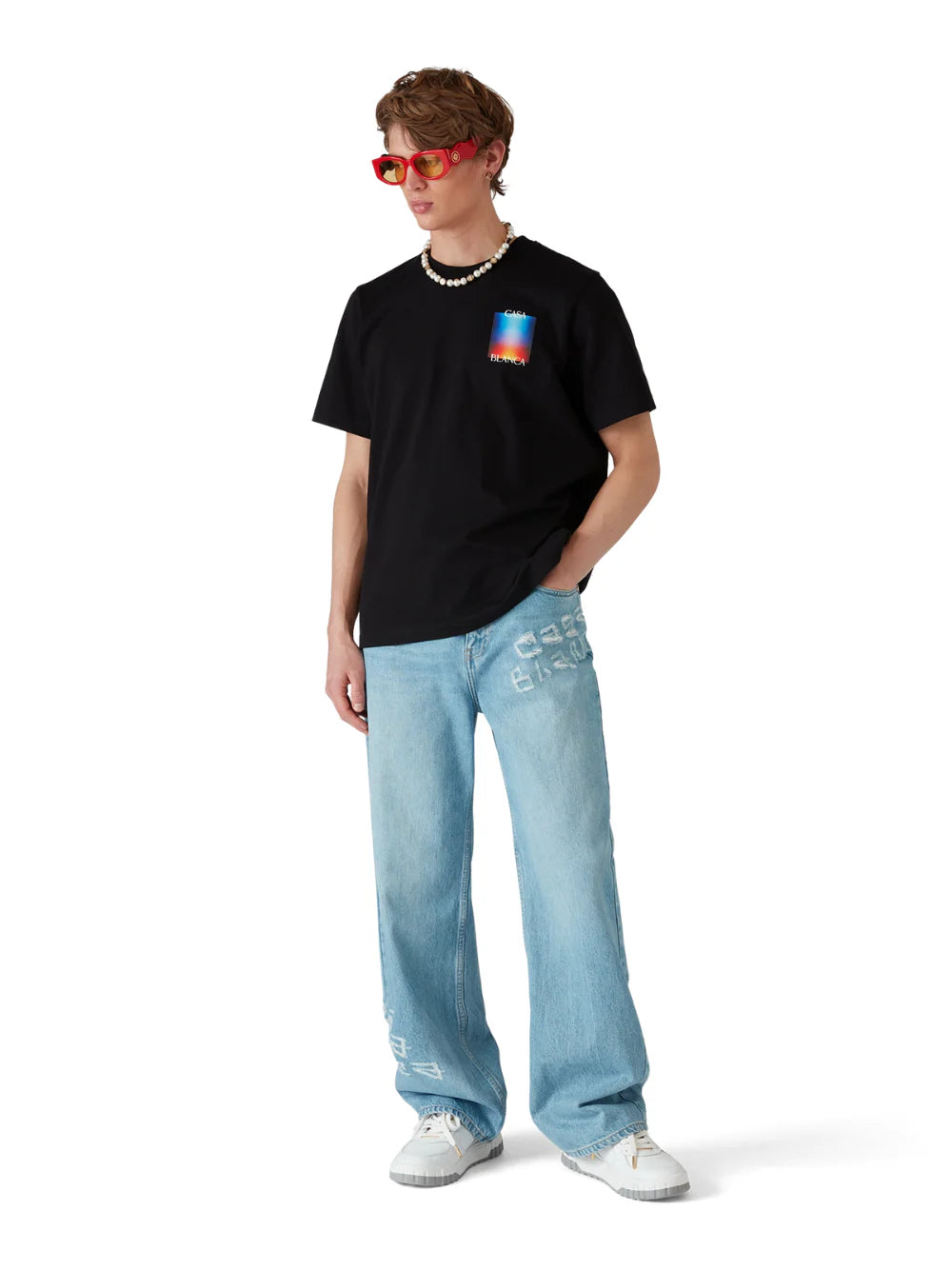 Casablanca Gradient Casa Logo T Shirt Black