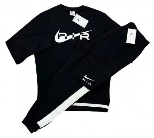 NIKE SWOOSH AIR FULL TRACKSUIT MENS BLACK WHITE