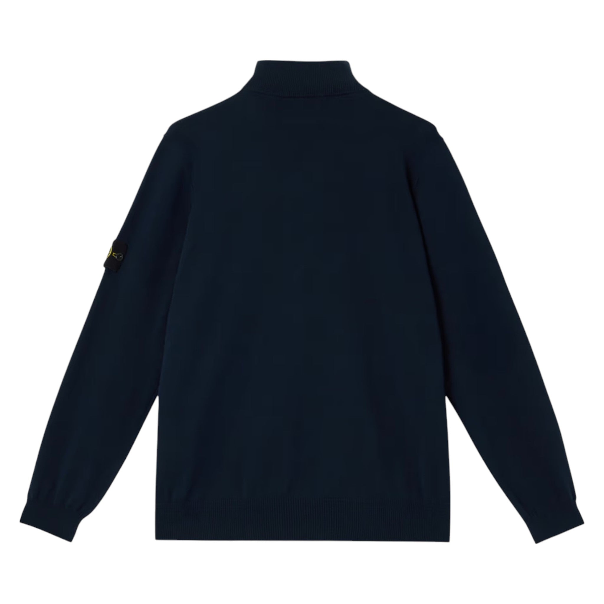 Stone Island 1/4 Zip Navy Ribbed Collar Sweatshirt