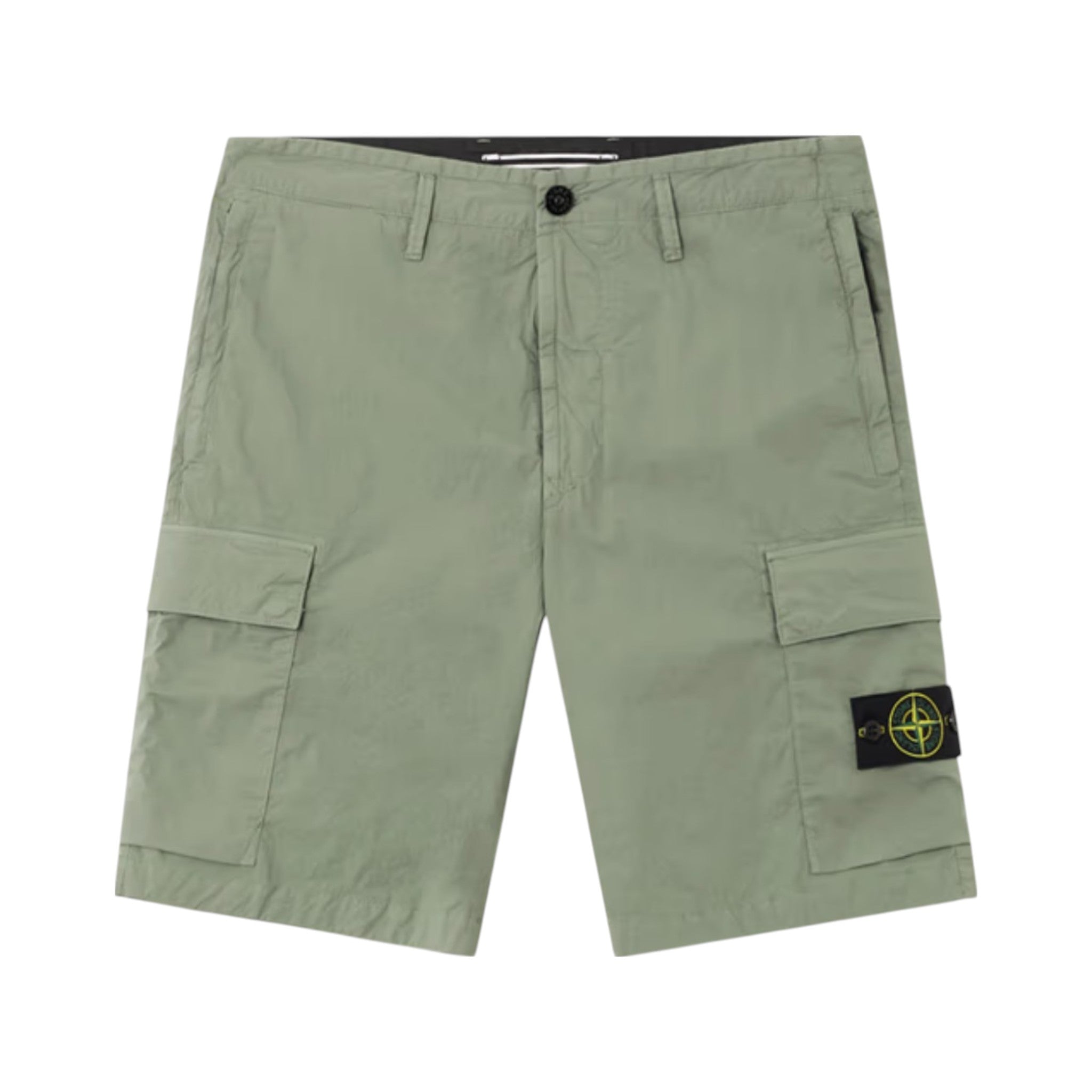 Stone Island Stretch Cotton Tela 'Paracadute' Sage Green Cargo Shorts