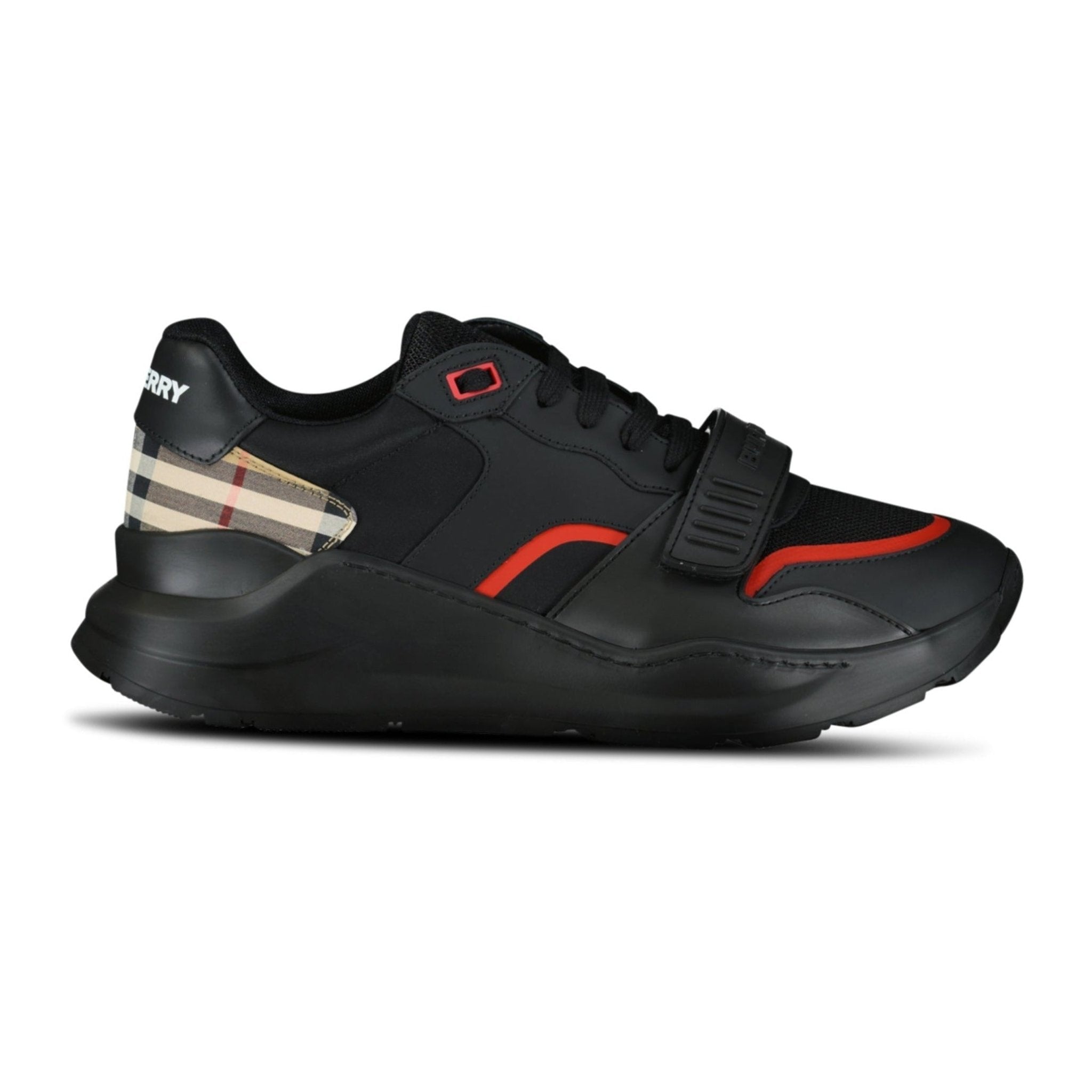 Burberry Ramsey Sneakers (Black/Red)