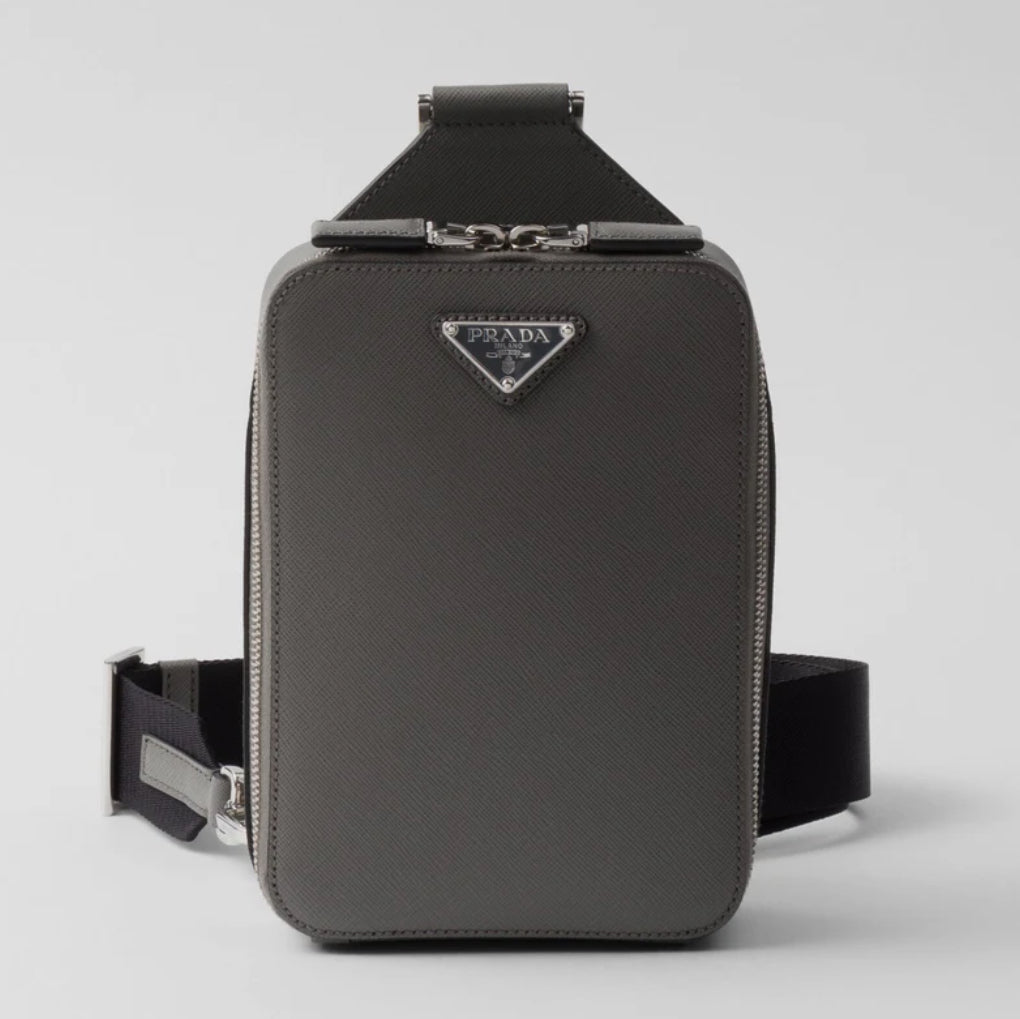 Prada Brique Cross-Body Bag in Marble Grey