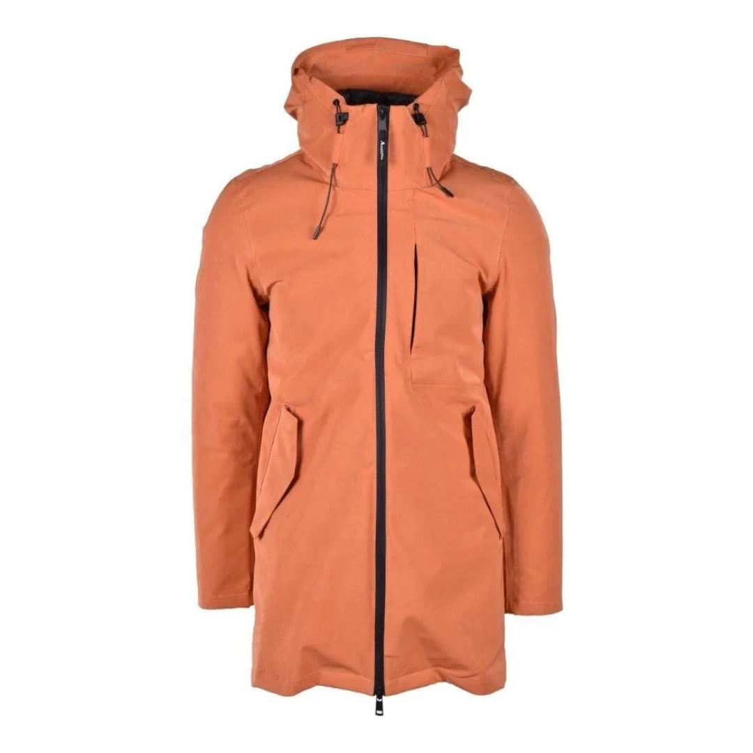 Aquascutum ACTIVE 3-WAY PARKA RUST FW23 JK001 23 Orange Parka Jacket Mens S