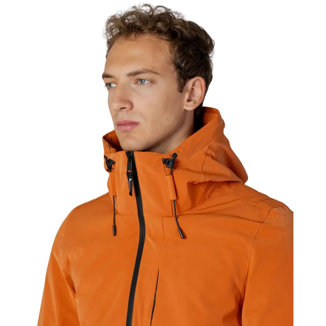Aquascutum ACTIVE 3-WAY PARKA RUST FW23 JK001 23 Orange Parka Jacket Mens S