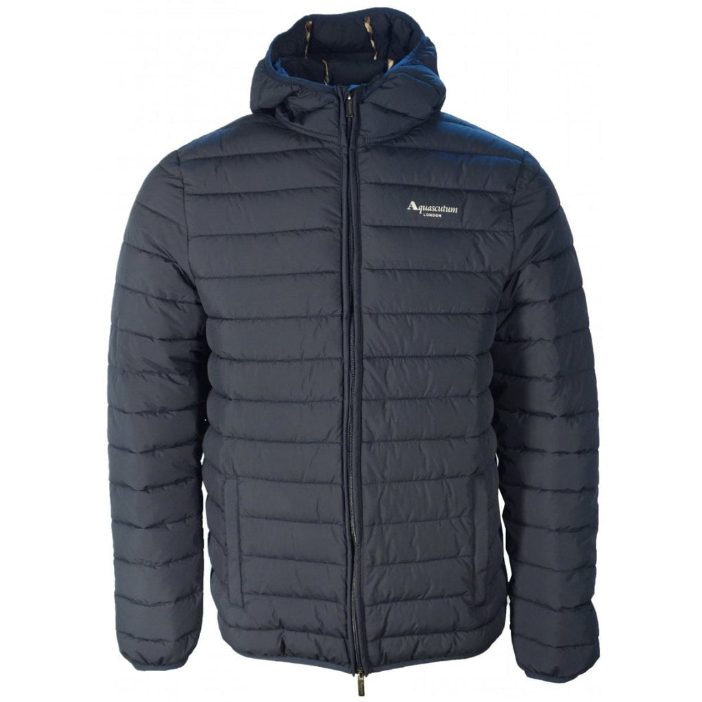 Aquascutum ACTIVE 100GR HOODED JACKET FW23 JK011 11 Navy Blue Jacket Mens M