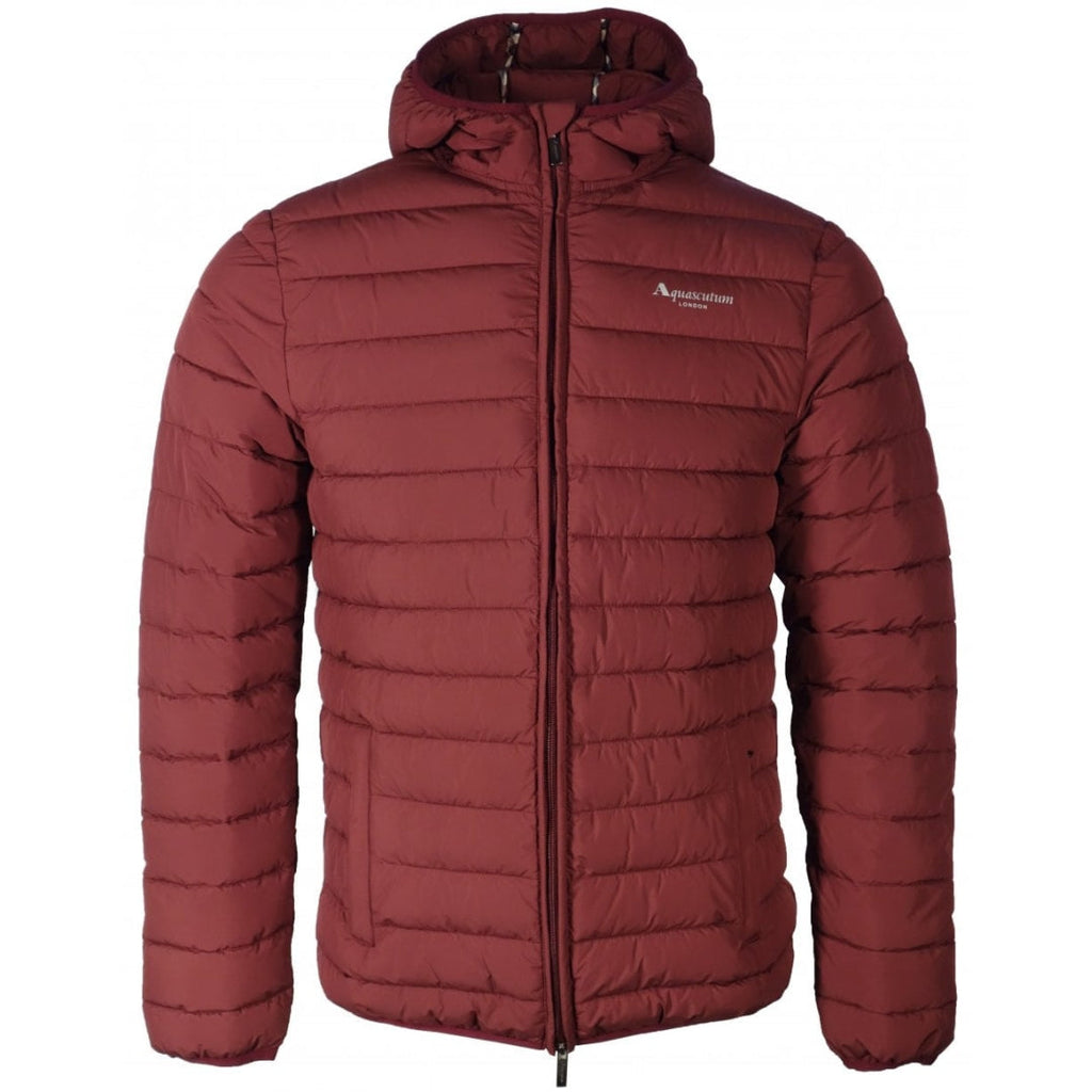 Aquascutum ACTIVE 100GR HOODED JACKET FW23 JK011 26 Burgundy Jacket Mens S