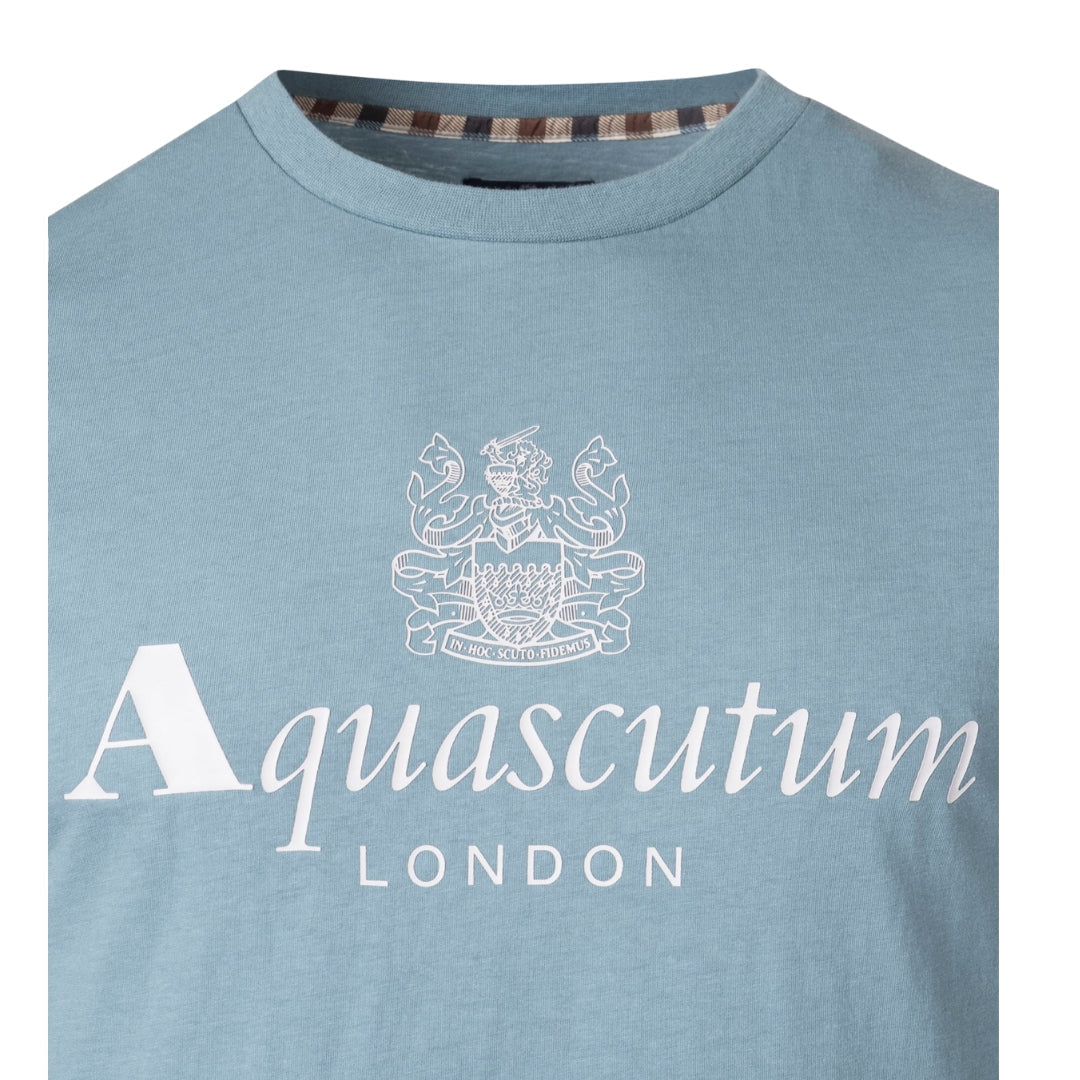 Aquascutum ACTIVE BIG LOGO T-SHIRT FW23 TS001 18 Blue T-Shirt Mens S