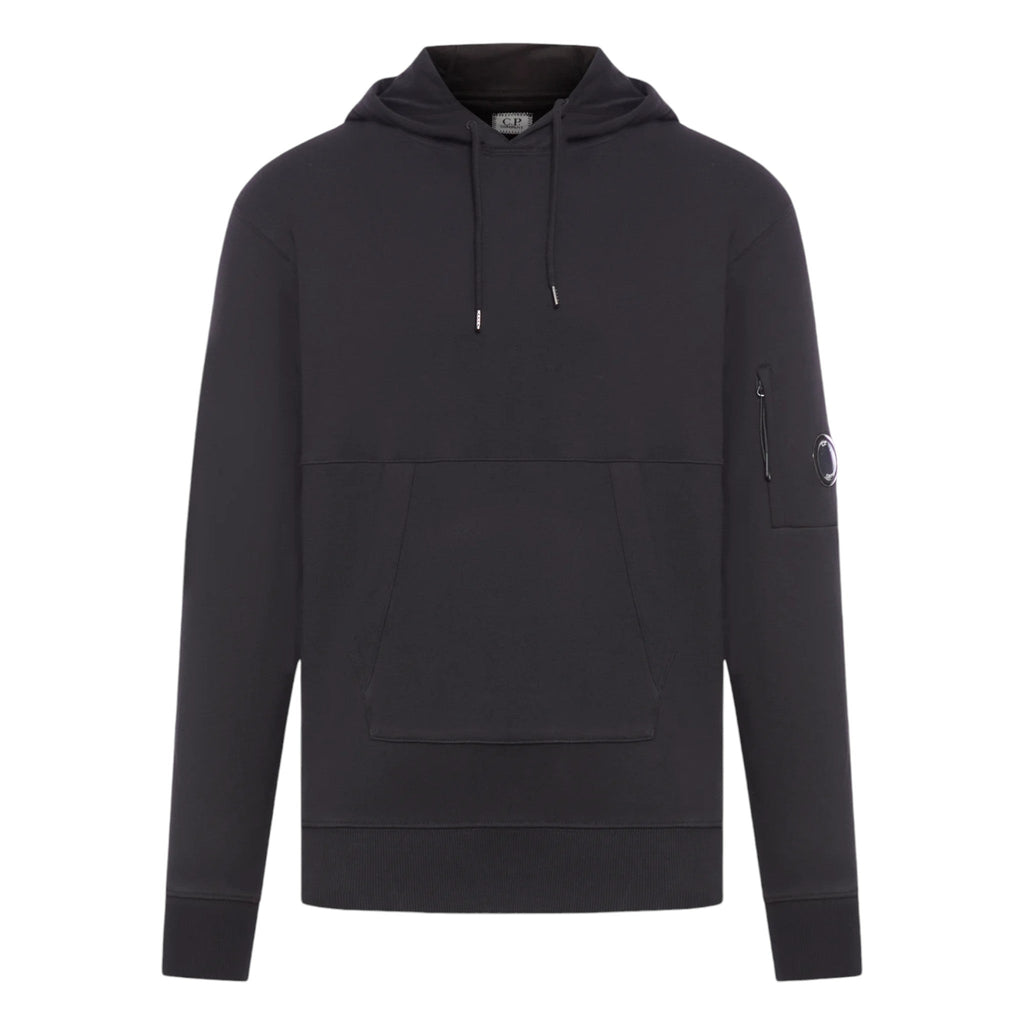 C.P. Company Diagonal Raised Fleece Pocket Lens Black Hoodie