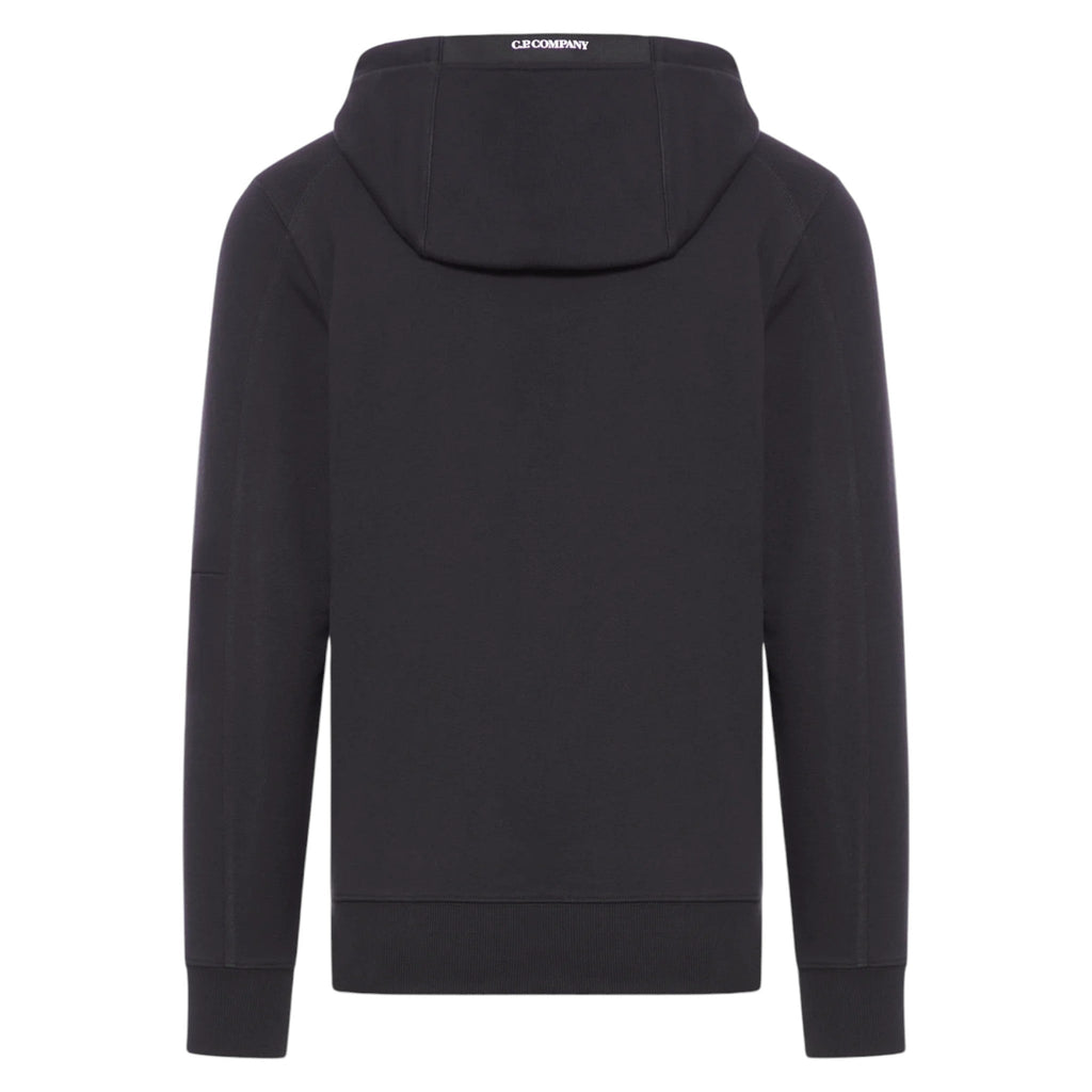 C.P. Company Diagonal Raised Fleece Pocket Lens Black Hoodie