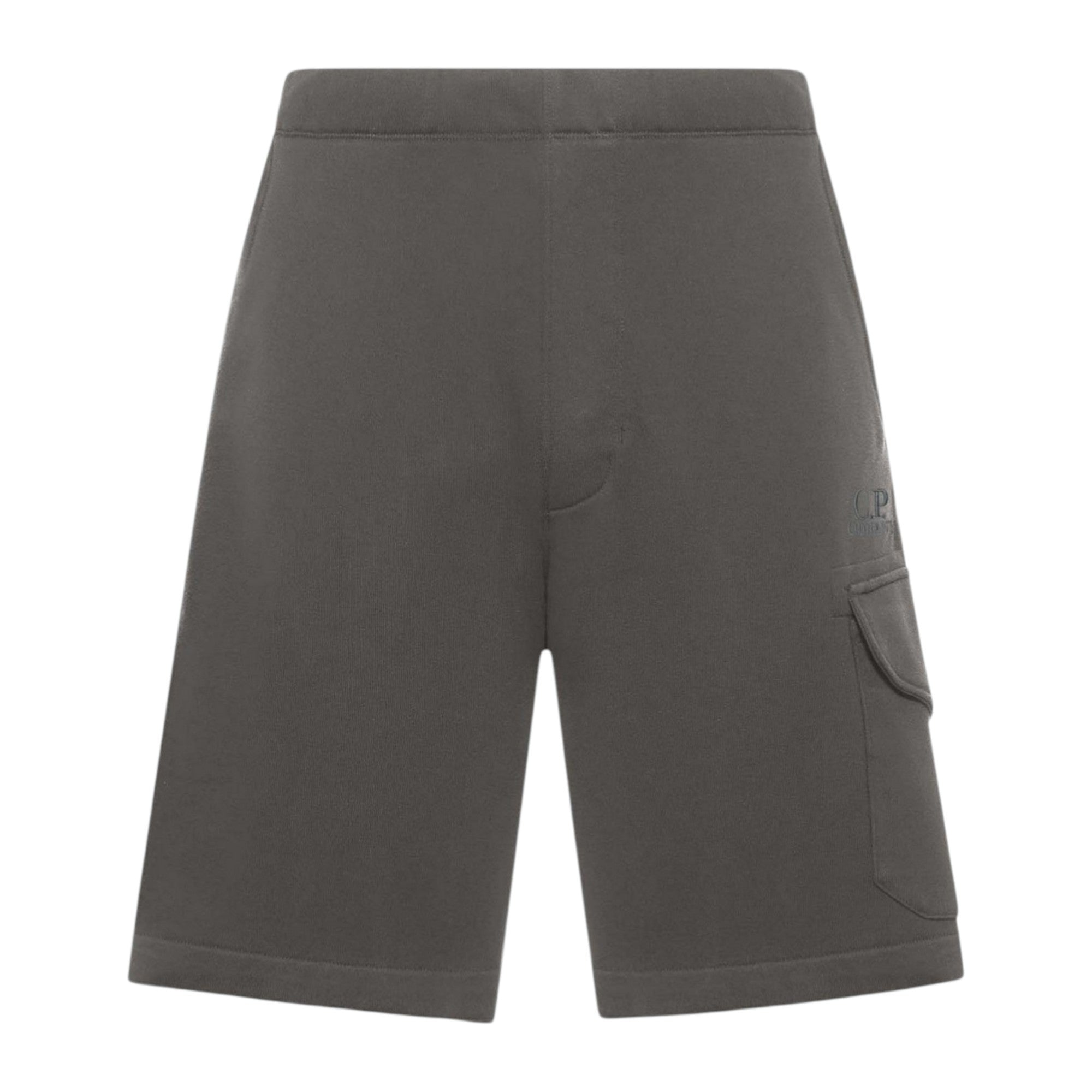 C.P. Company Diagonal Raised Embroidered Logo Gunmetal Grey Shorts