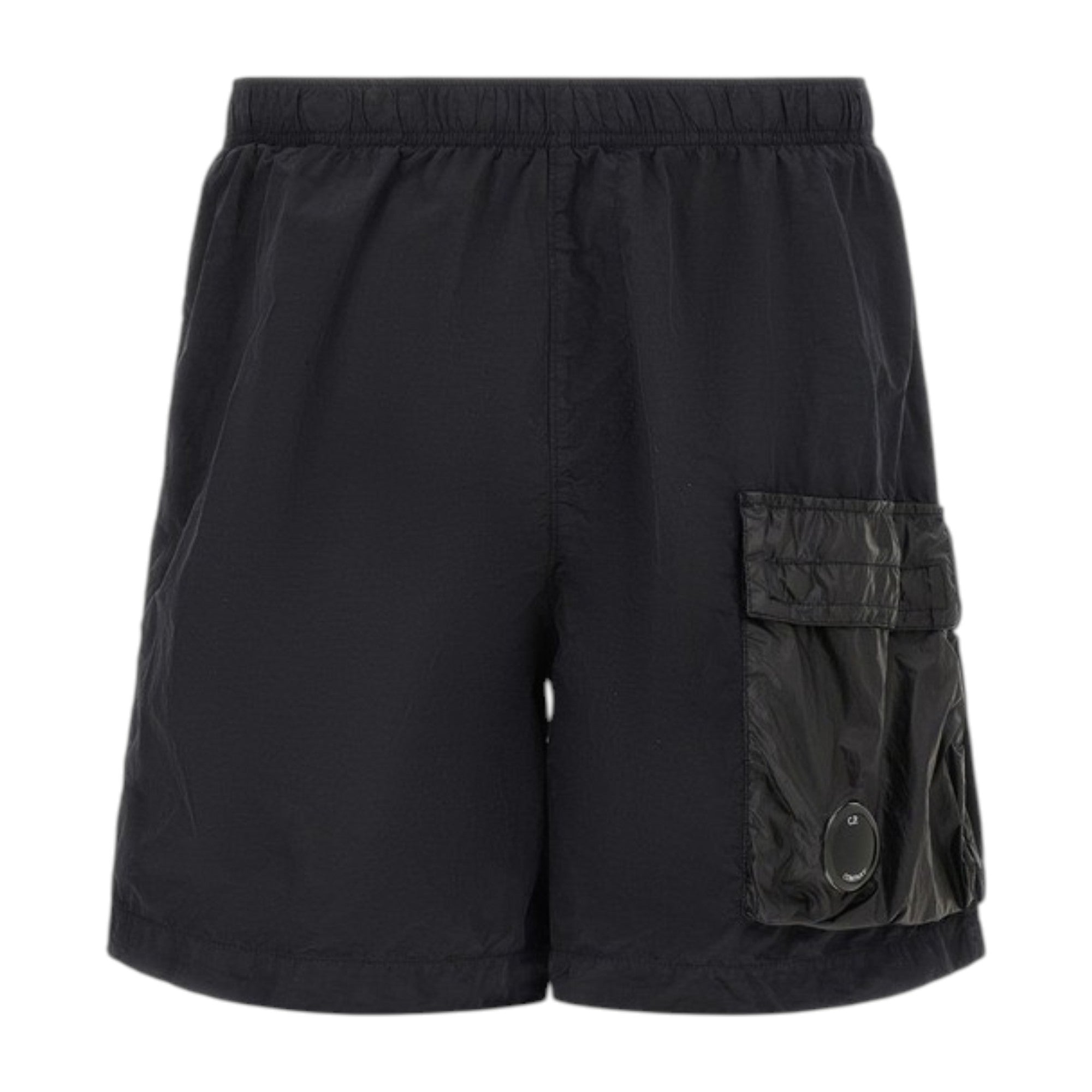 C.P. Company Flatt Nylon Mixed Lens Black Cargo Shorts