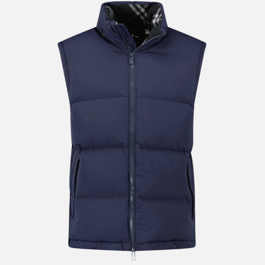 Burberry Technical Nylon Puffer Coat / Gilet in Navy
