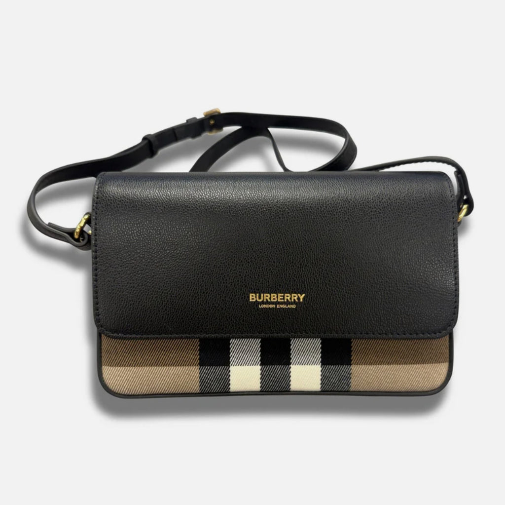 Burberry 'New Hampshire' Leather Shoulder Bag Black