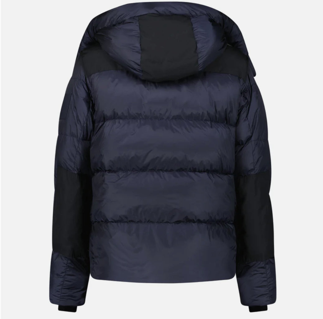Burberry 'Leeds' Detachable Sleeve Hooded Down Jacket Navy