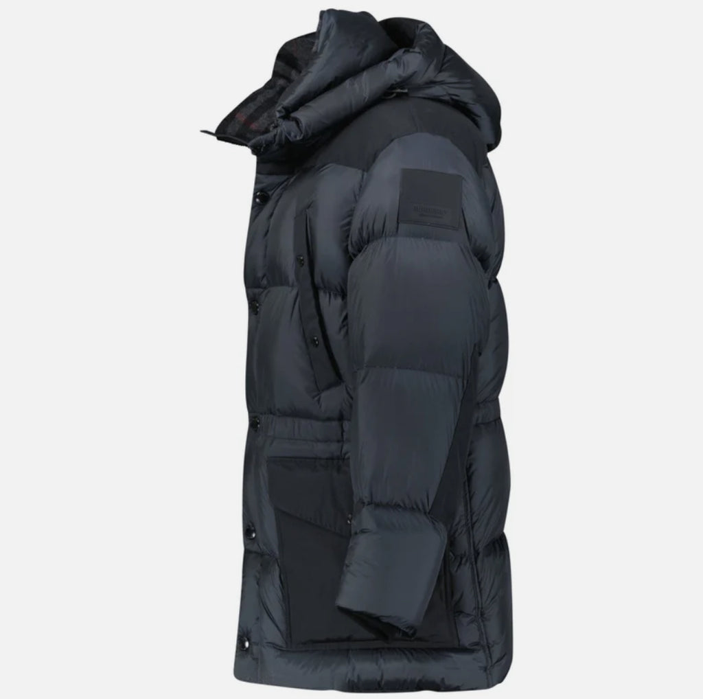Burberry 'Lindford' Puffer Coat in Charcoal Grey