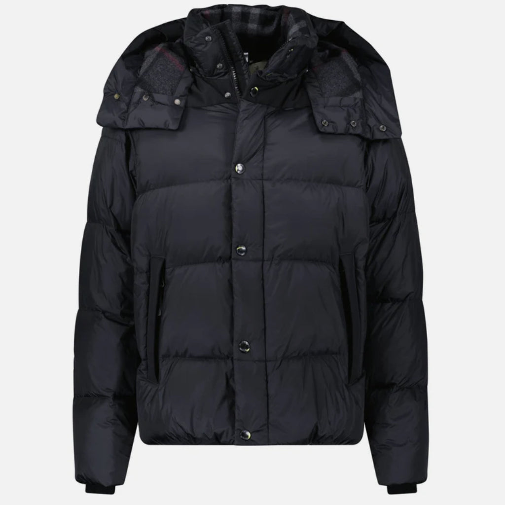 Burberry 'Leeds' Detachable Sleeve Hooded Down Jacket Black