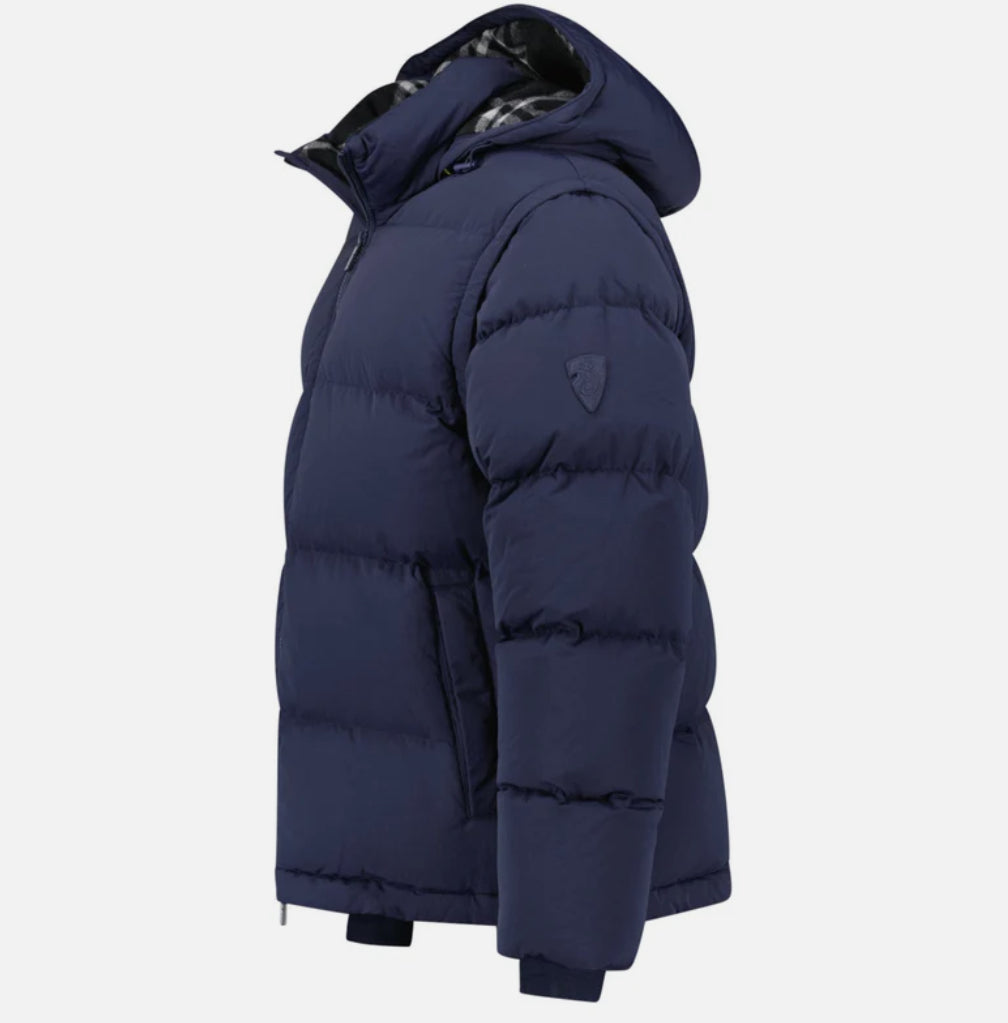 Burberry Technical Nylon Puffer Coat / Gilet in Navy
