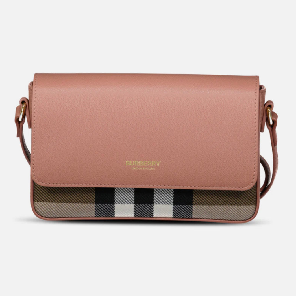 Burberry 'New Hampshire' Leather Shoulder Bag Dark Rosewood Pink
