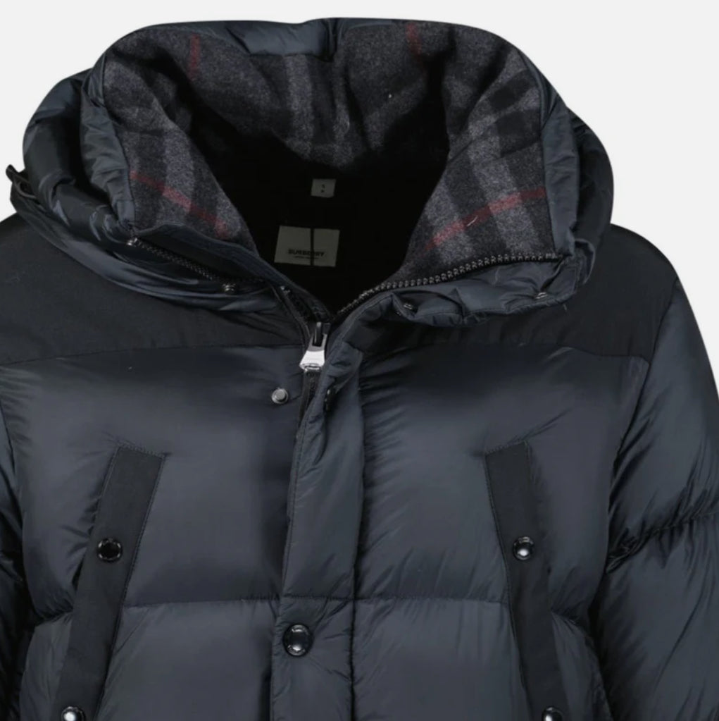 Burberry 'Lindford' Puffer Coat in Charcoal Grey