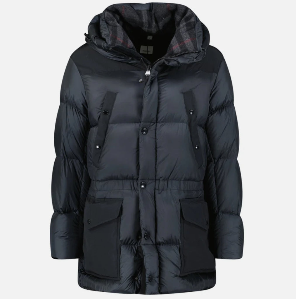 Burberry 'Lindford' Puffer Coat in Charcoal Grey