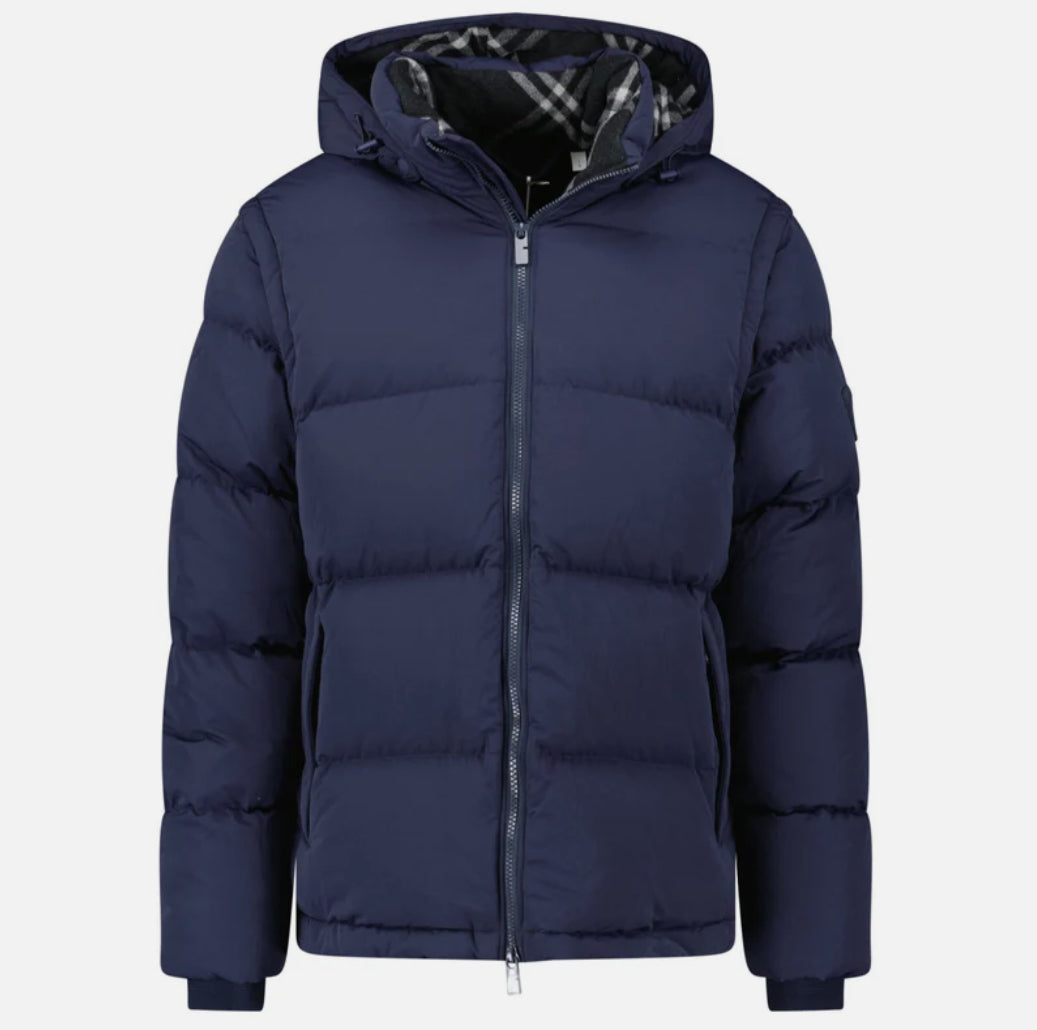 Burberry Technical Nylon Puffer Coat / Gilet in Navy