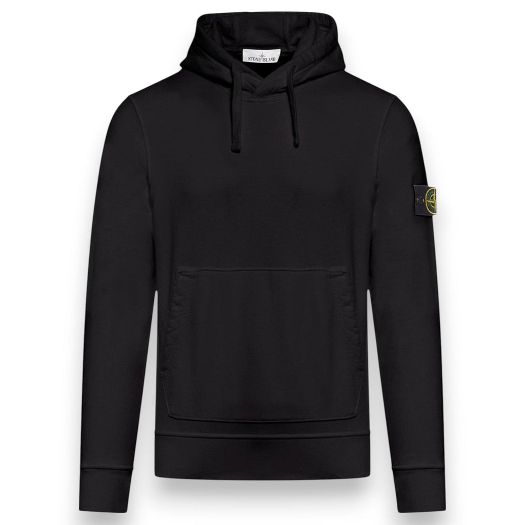Stone Island, Black Hoodie. Organic Cotton - True Labels