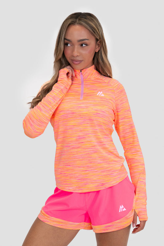 Women’s Montirex Trail 1/4 zip Pink/Orange