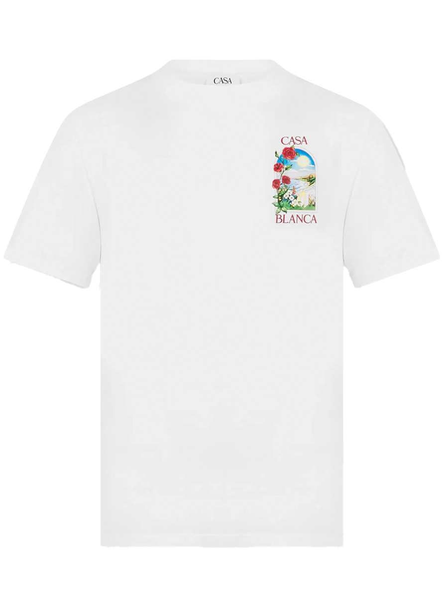 CASABLANCA LA DAYS PRINTED T-SHIRT IN WHITE