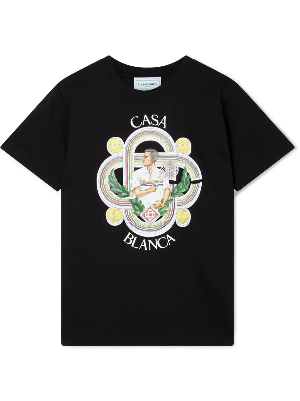CASABLANCA LE JOUEUR PRINT T SHIRT BLACK