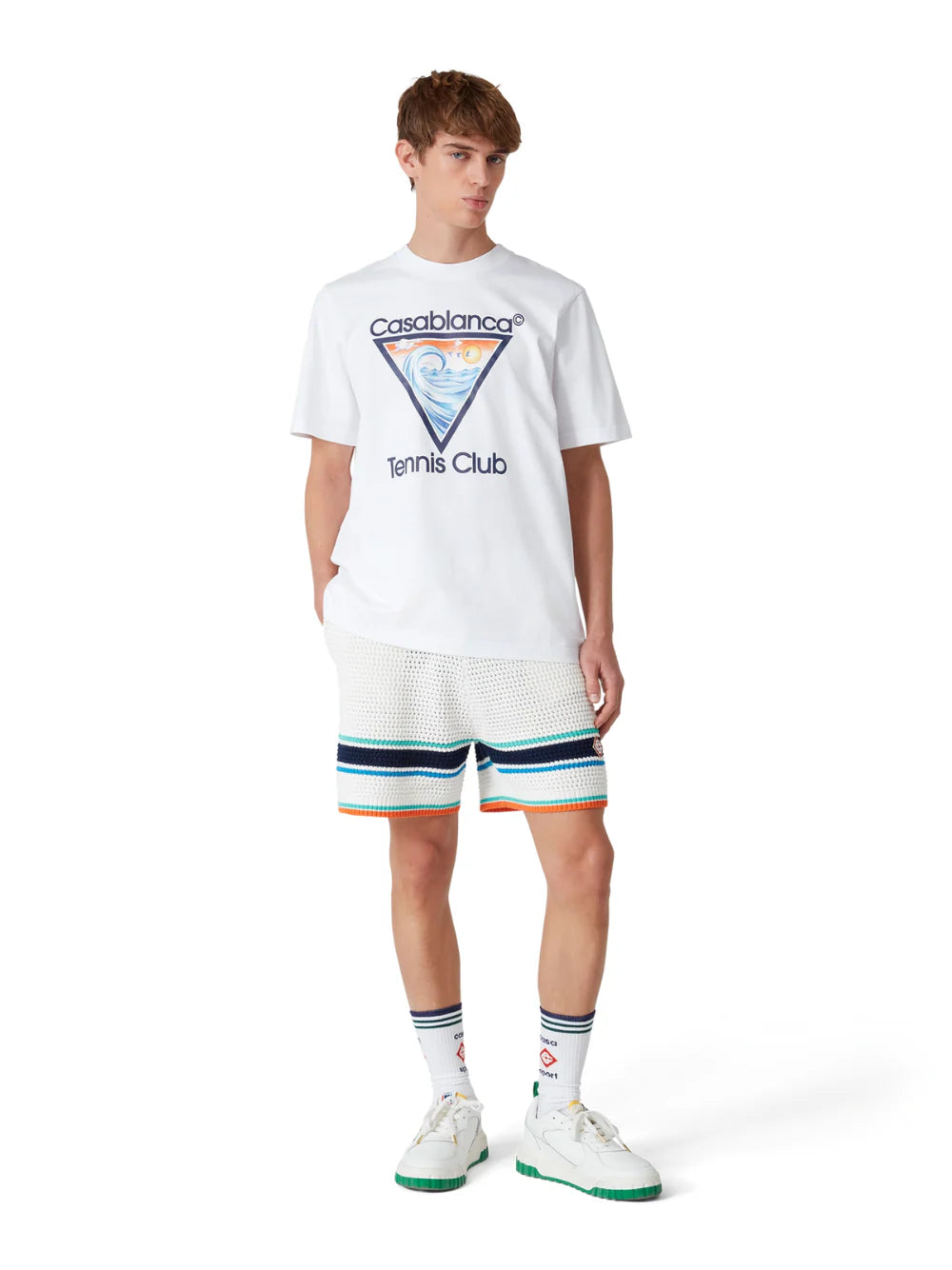 CASABLANCA TENNIS CLUB ICON T-SHIRT - WHITE