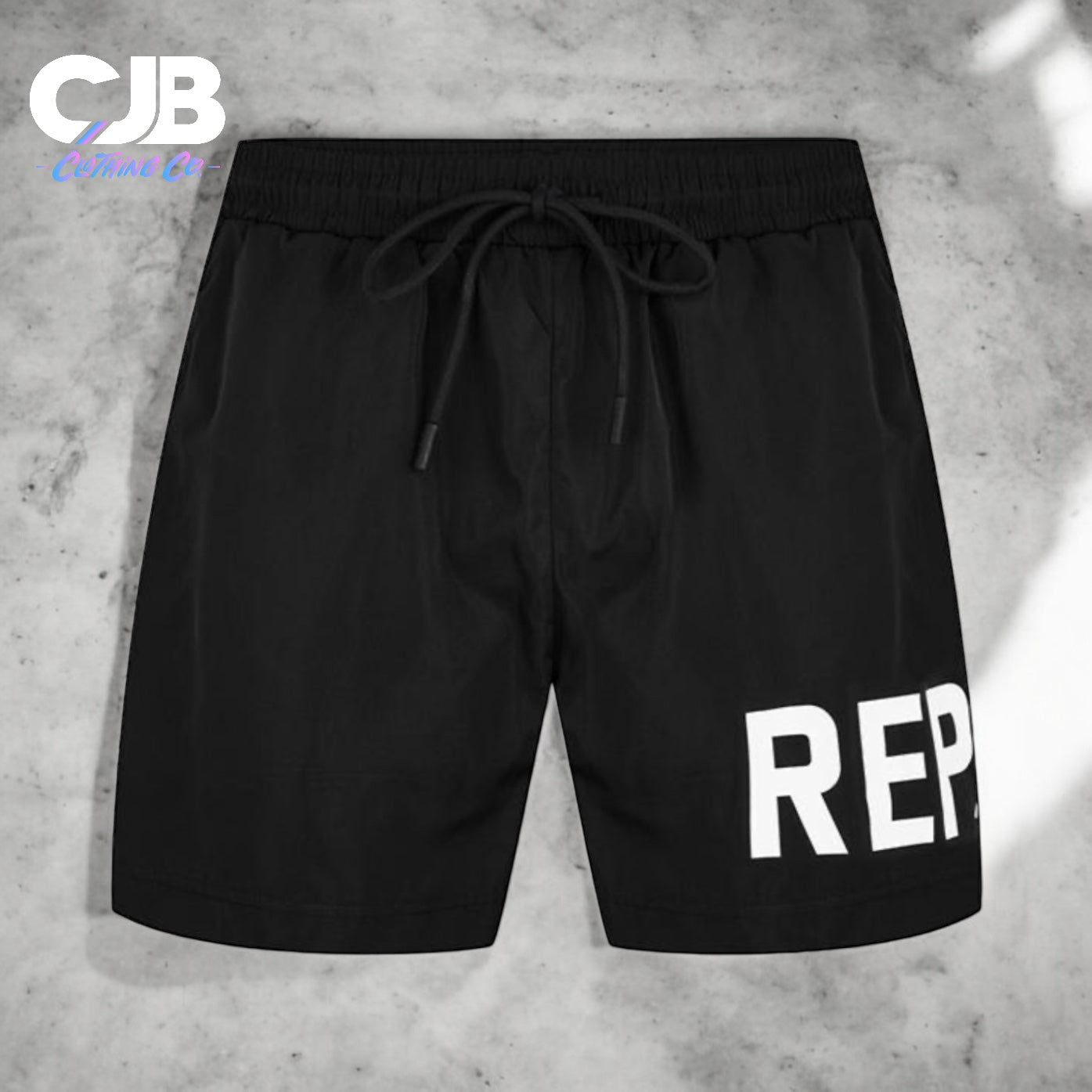 Represent text logo swim shorts