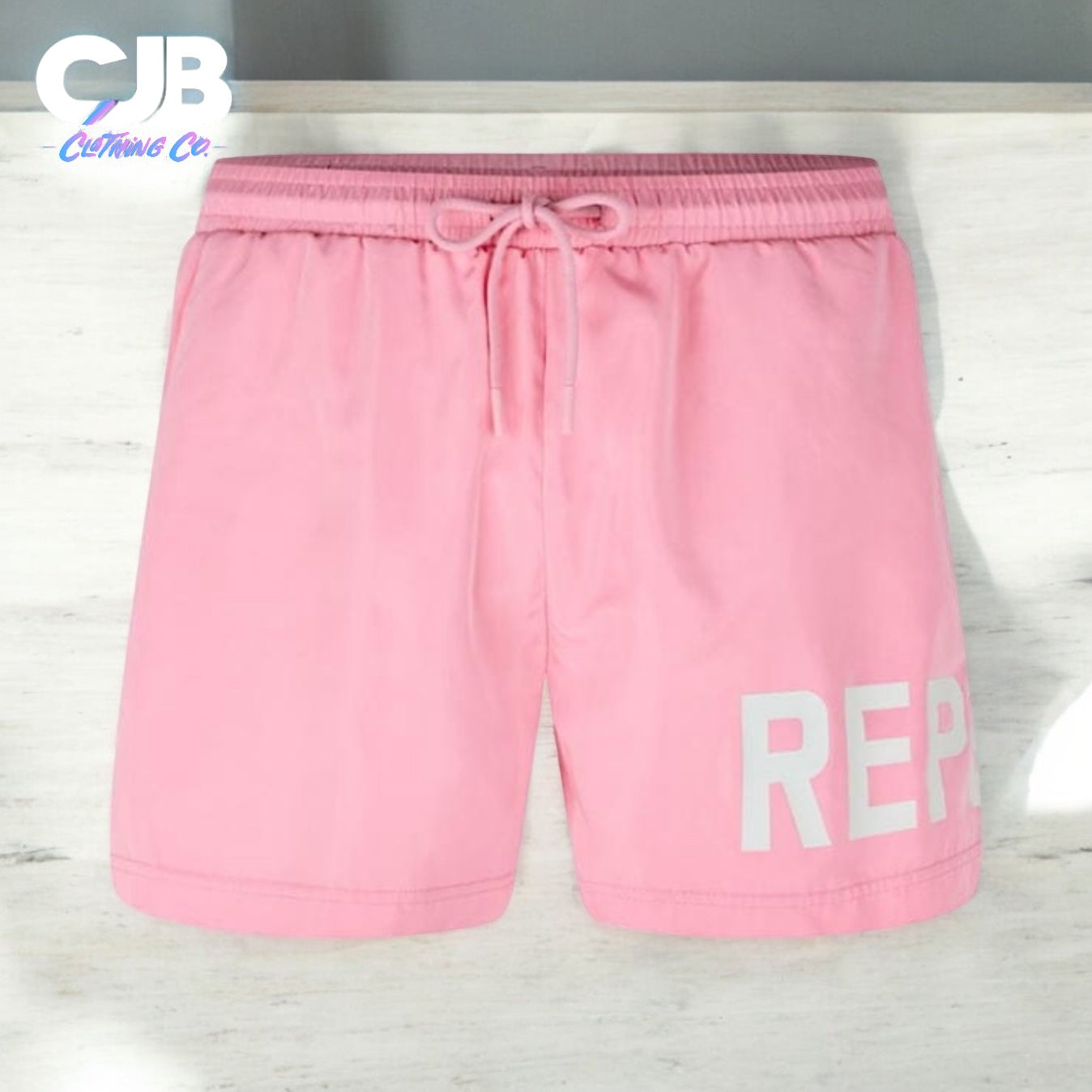 Represent text logo swim shorts