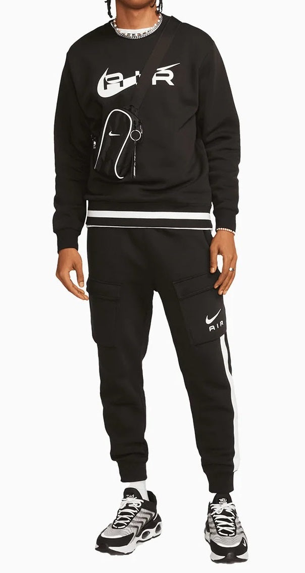 NIKE SWOOSH AIR FULL TRACKSUIT MENS BLACK WHITE