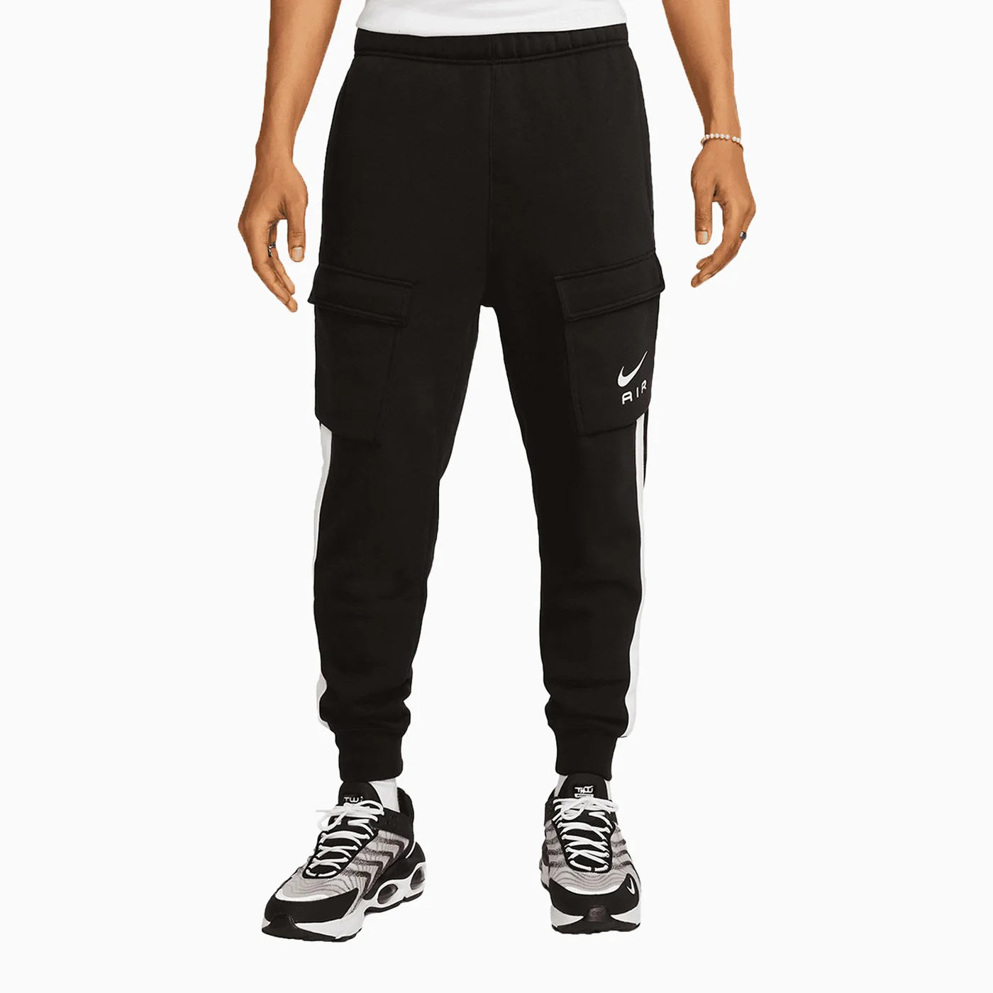 NIKE SWOOSH AIR FULL TRACKSUIT MENS BLACK WHITE