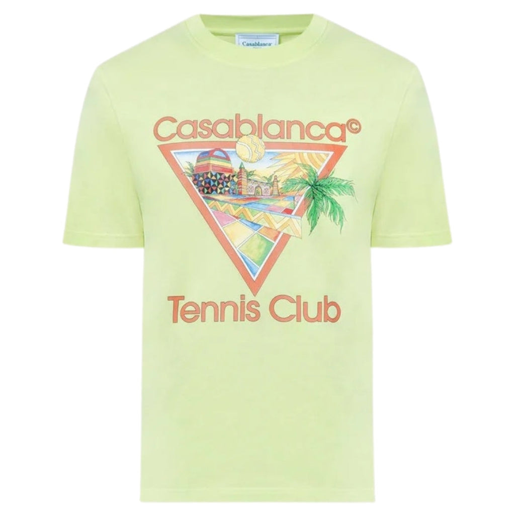 Casablanca Printed  T-Shirt Afro Cubism Tennis Club Pale Green  Green  T-Shirts Mens