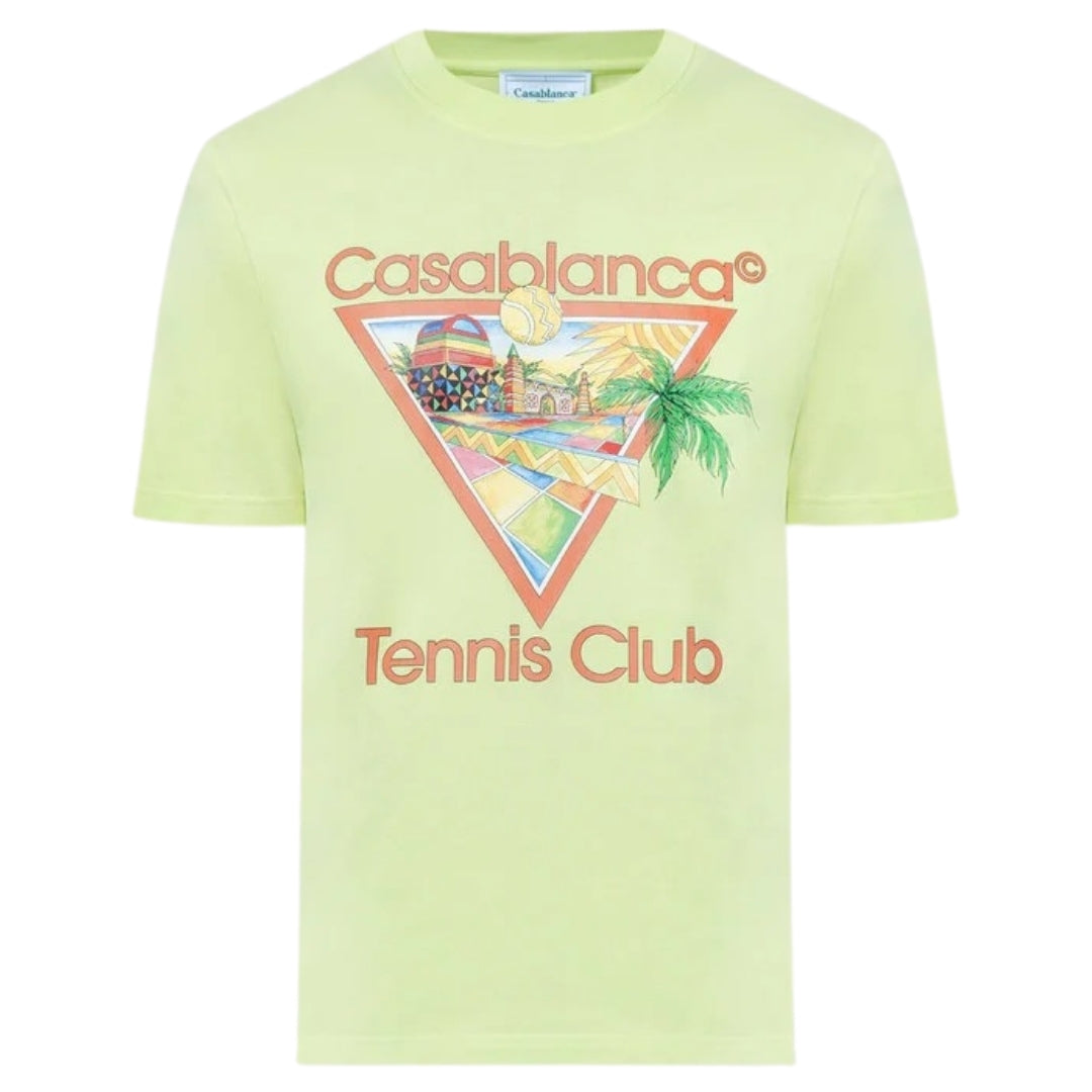 Casablanca Printed  T-Shirt Afro Cubism Tennis Club Pale Green  Green  T-Shirts Mens