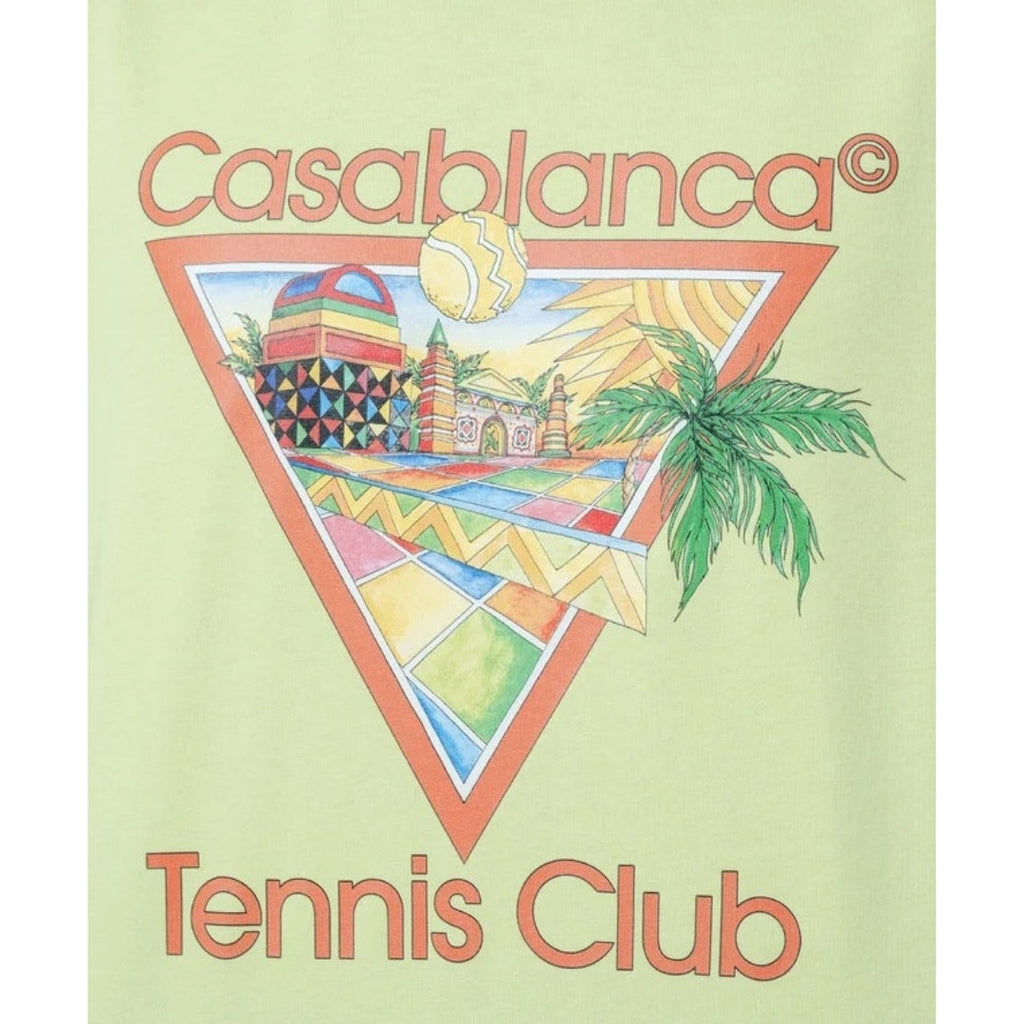 Casablanca Printed  T-Shirt Afro Cubism Tennis Club Pale Green  Green  T-Shirts Mens