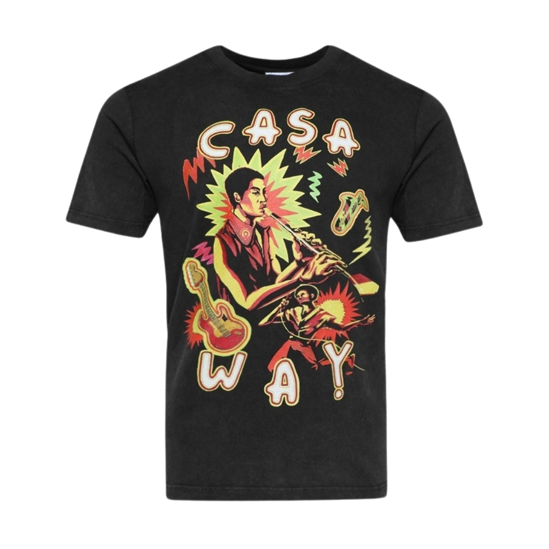 Casablanca Printed  T-Shirt Music For The People Faded Black  T-Shirts Mens