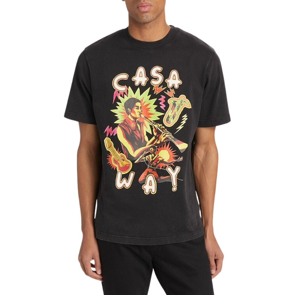 Casablanca Printed  T-Shirt Music For The People Faded Black  T-Shirts Mens