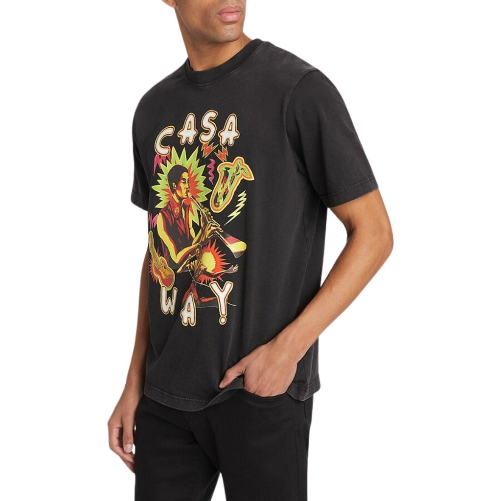 Casablanca Printed  T-Shirt Music For The People Faded Black  T-Shirts Mens