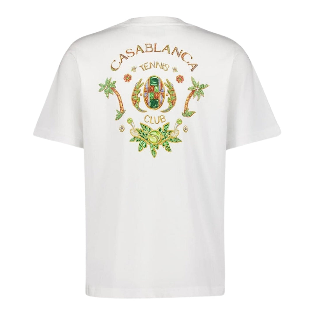 Casablanca Printed Joyaux Dafrique Tennis Club White  T-Shirts Mens