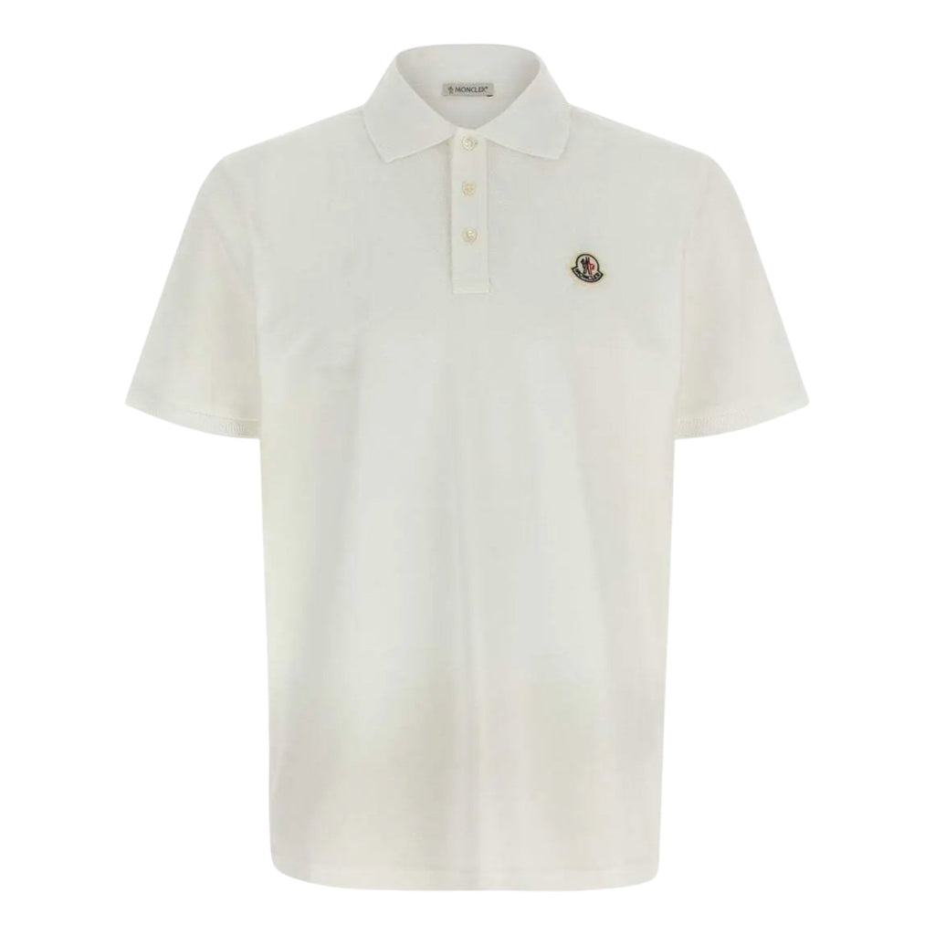 Moncler Cotton Piquet White Polo Shirt