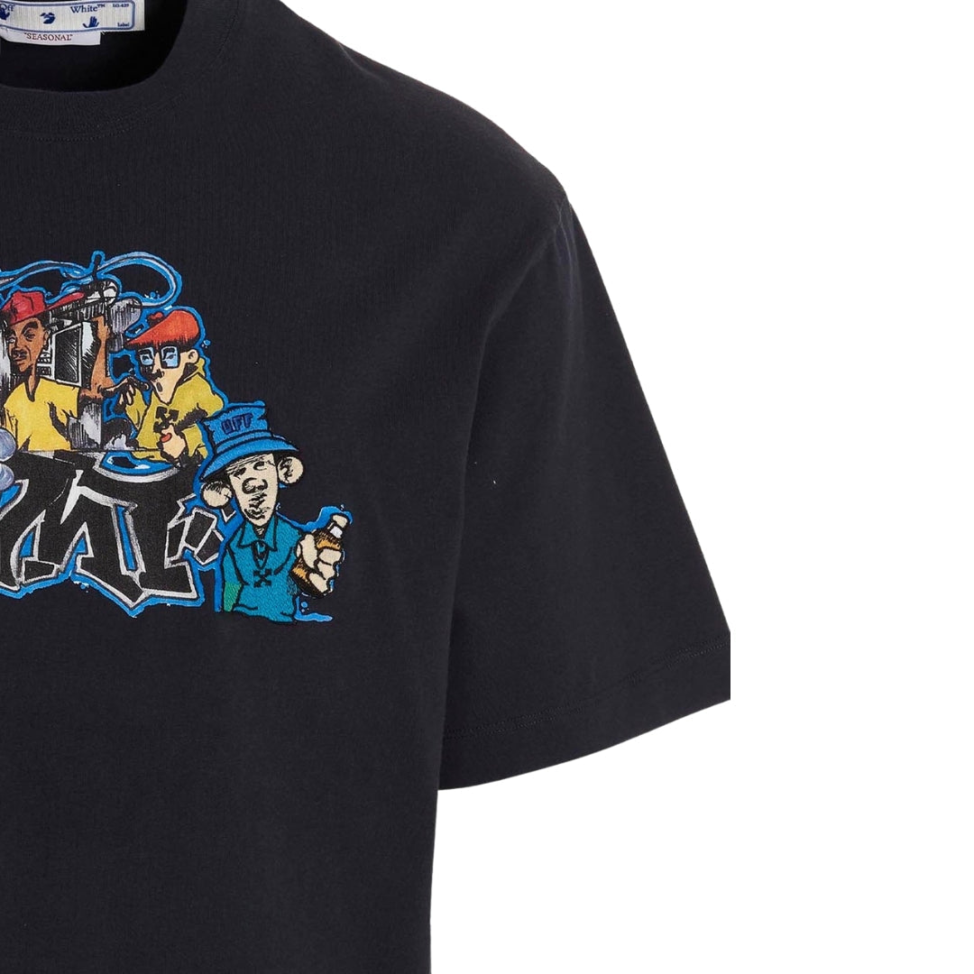 Off-White Graff Pupp Over Skate Short Sleeve Tee Outerspace S