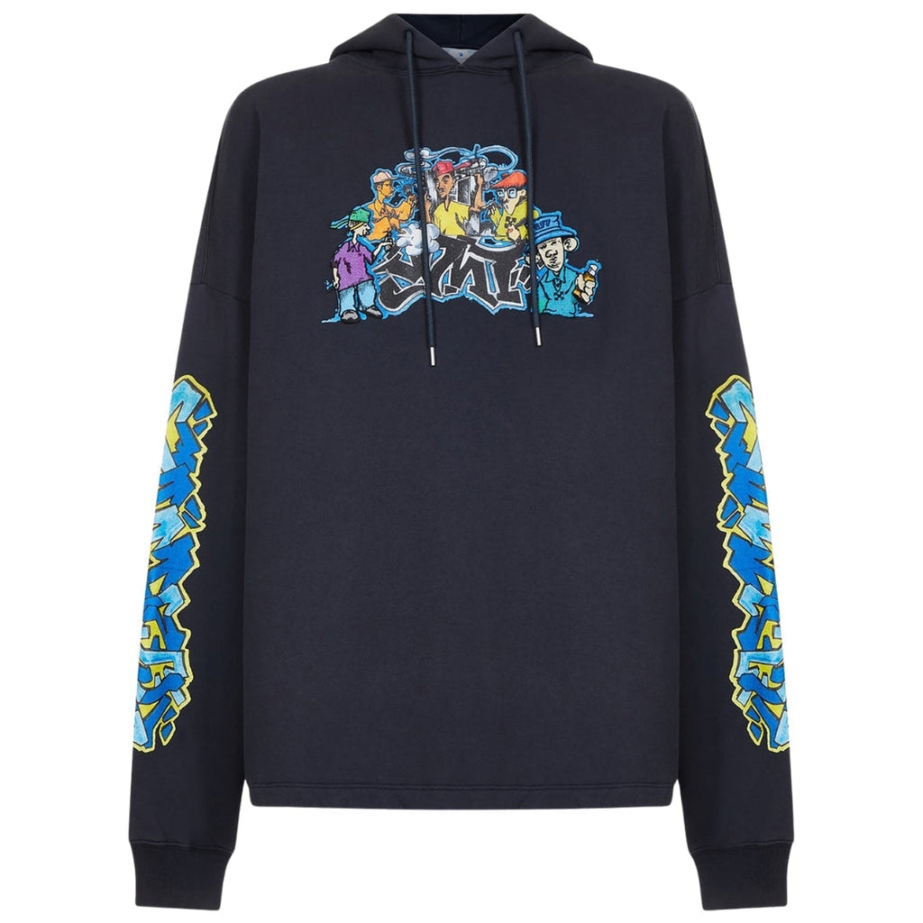Off-White Graff Pupp Long Skate Hoodie Outerspace S