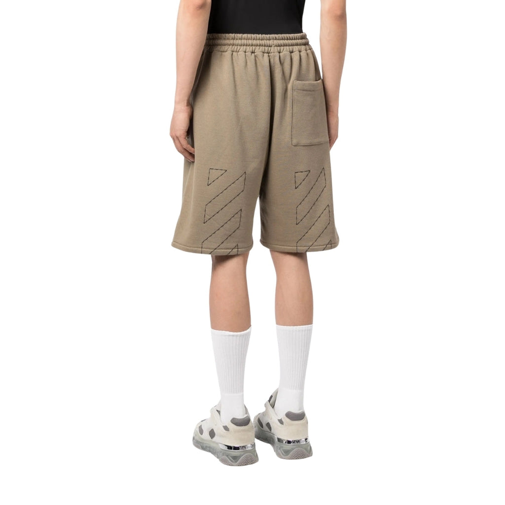 Off-White Off Stitch Skate Sweatshorts Beige S