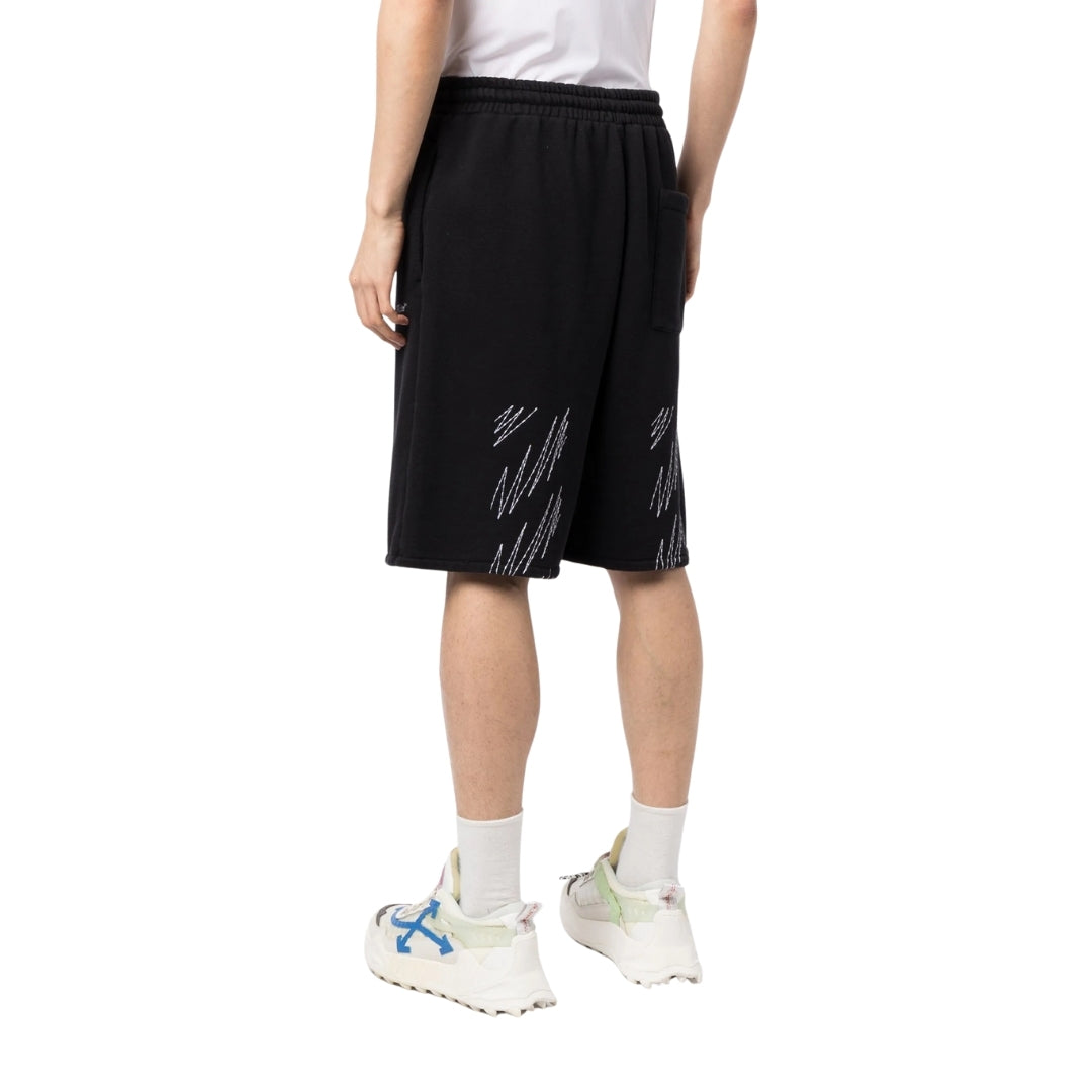 Off-White Stitch Diags Skate Sweatshorts Black S